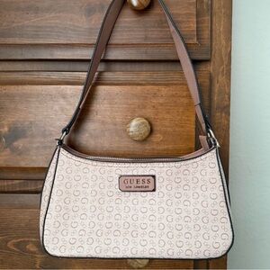 Guess Light Pink Monogram Shoulder Bag